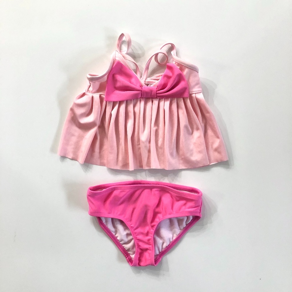 Love U Lots Tankini Pink Bow Swimsuit 2T